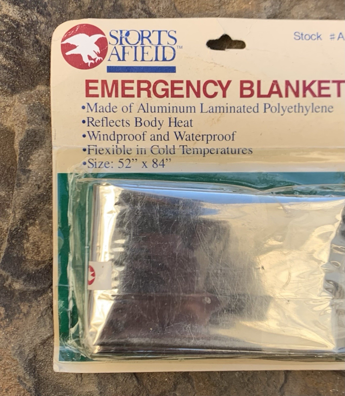 Sports Afield Emergency Blanket Survival Safety Size 52×84 #AA 554