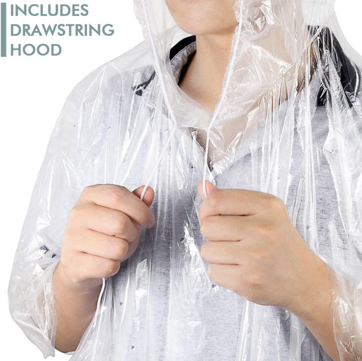 Brand New Clear Disposable Isolation Ponchos – Pack of 10 – One Size Fits All