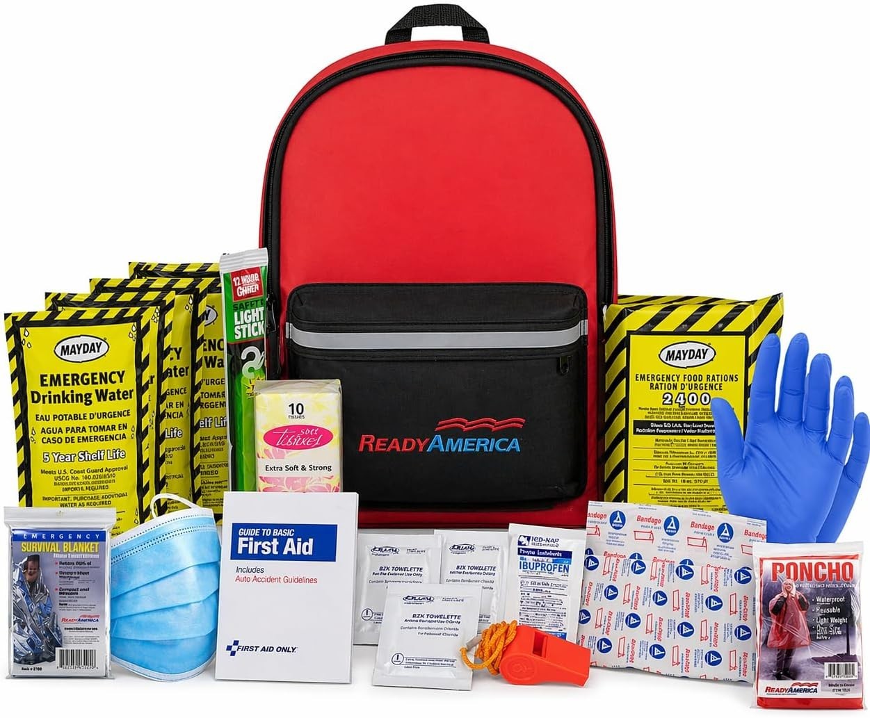 70280 72 Hour Emergency Kit, 2-Person, 3-Day Backpack, Includes First Aid Kit, S