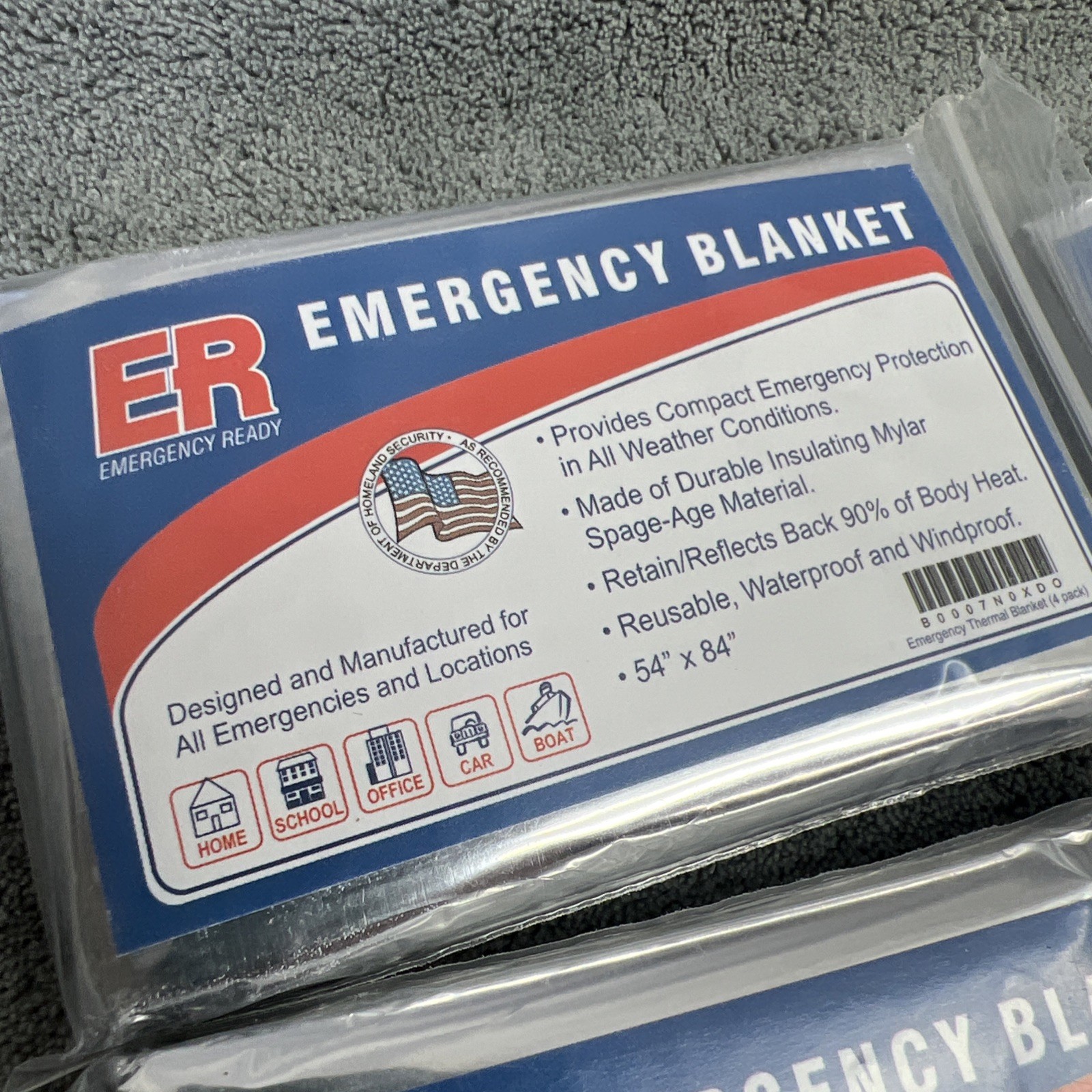 ER Emergency Ready Thermal Mylar Blankets, Pack of 10