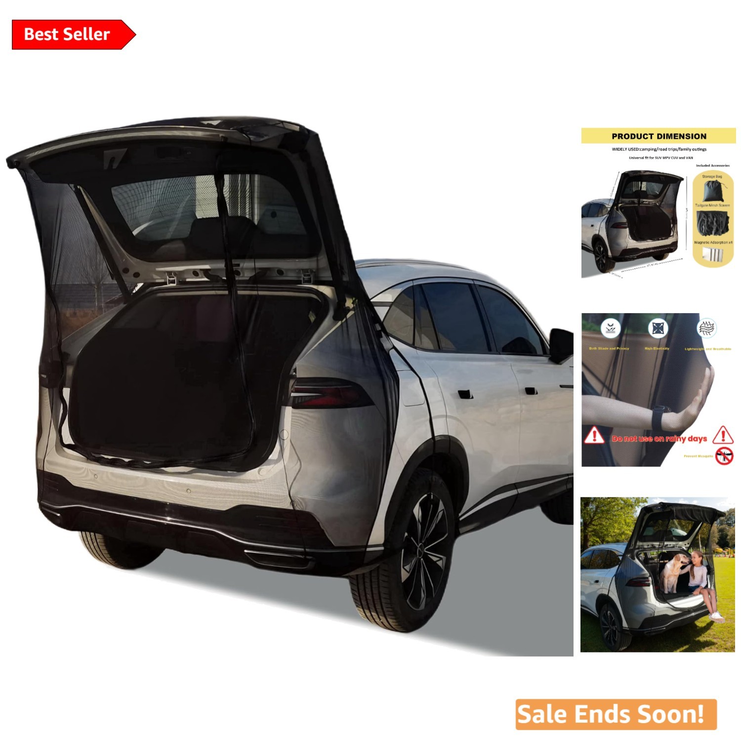 Universal Tailgate Mesh Screen for SUV & Van – Ventilation & Mosquito Protection