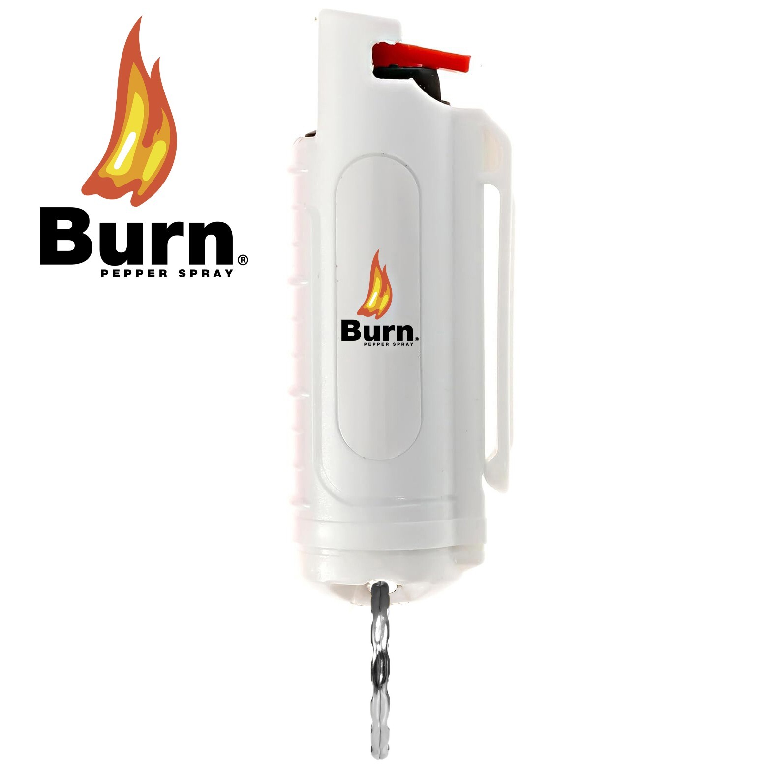 BURN Keychain Pepper spray Self Defense – 1 Pack .50oz White