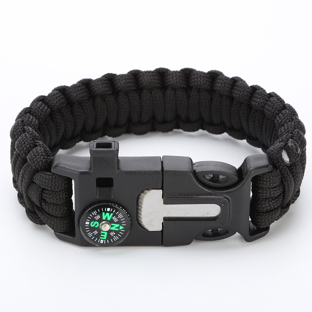 Parachute Woven Bracelet Compass Survival Hand Rope Outdoor Camping Emergency