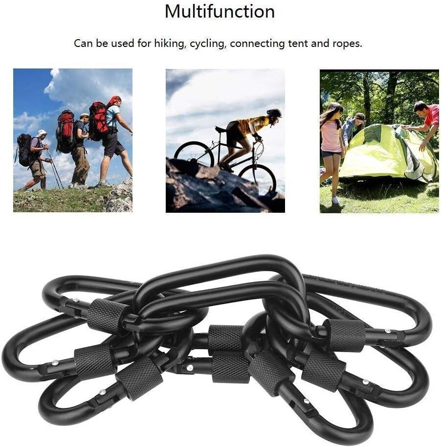 Camping power pack Aluminum D Ring Key Rings, Tree Hanger Gear(Bulk 3 Sets)