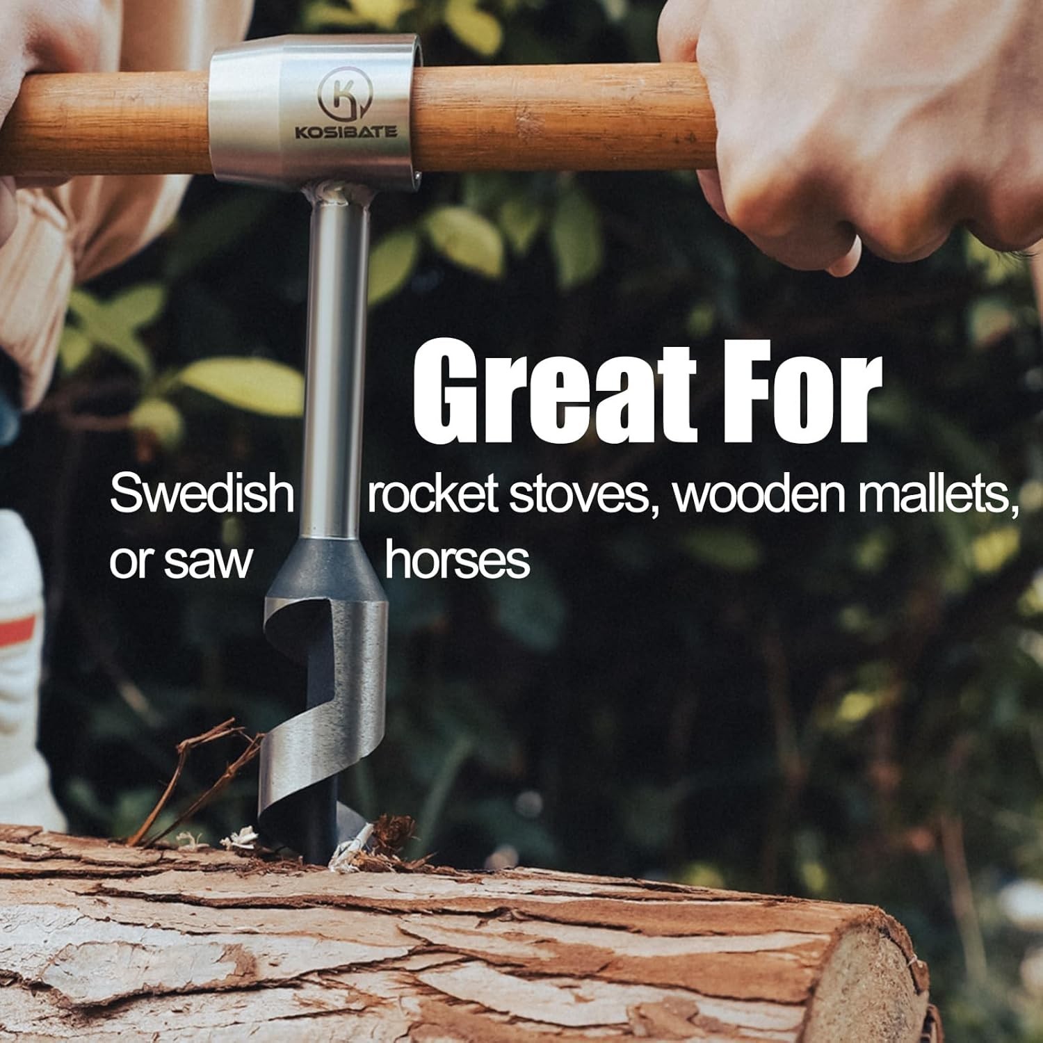 Bushcraft Hand Auger Wrench for Wood Drilling Scotch Eye Wood Drill Camping Tool