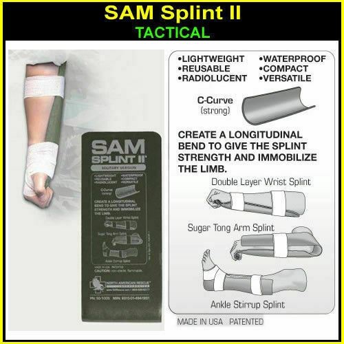 SAM SPLINT II LIMB MILITARY TACTICAL NORTH AMERICAN RESCUE 50-1005 ONE (2) Pack
