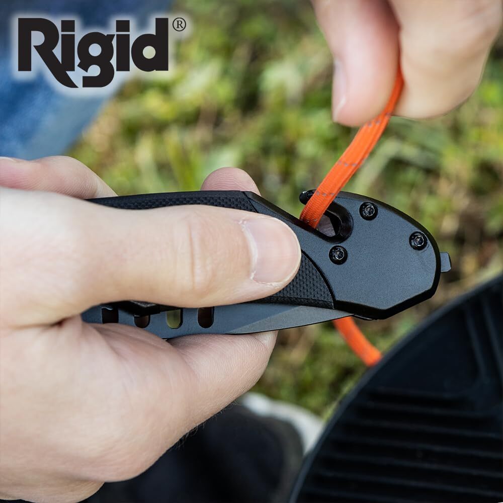 Rigid Pocket Knife and Fire Starter Survival Set | Integrated Compass & Whistle