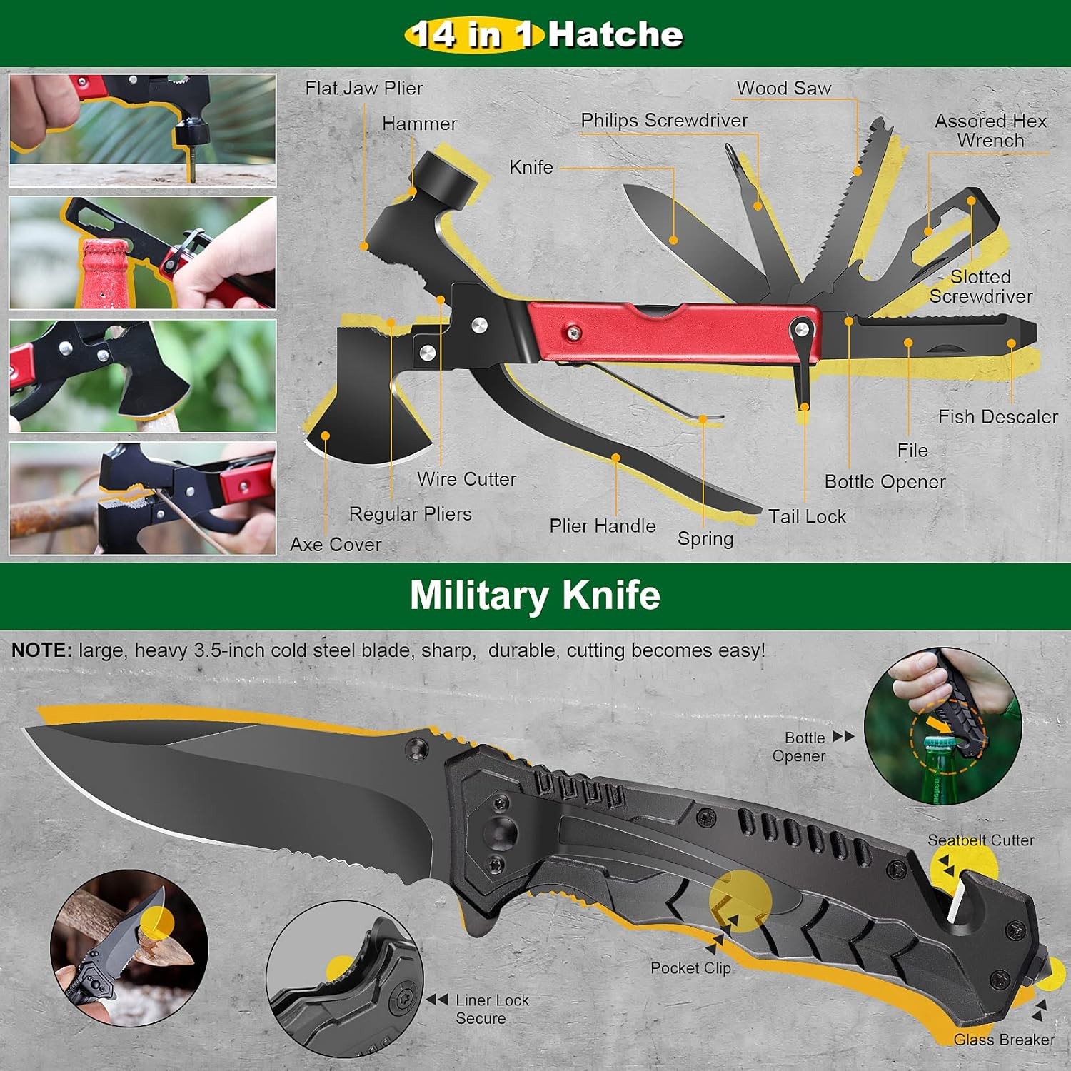 Gifts for Men Dad Husband Boyfriend 30 in 1 Survival Gear and Equipment