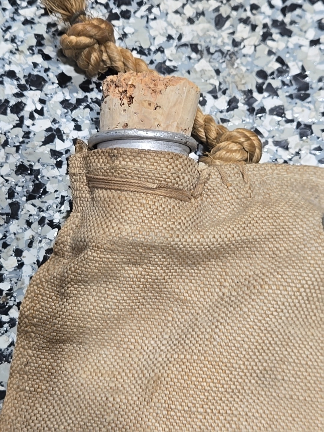 2 Antique Superior Water Bags Scotch Flax Canvas with Corks. Great For Display