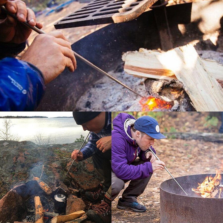 Outdoor Pocket Bellow Collapsible Fire Tools Kit Camping Survival Blow Fire Tube