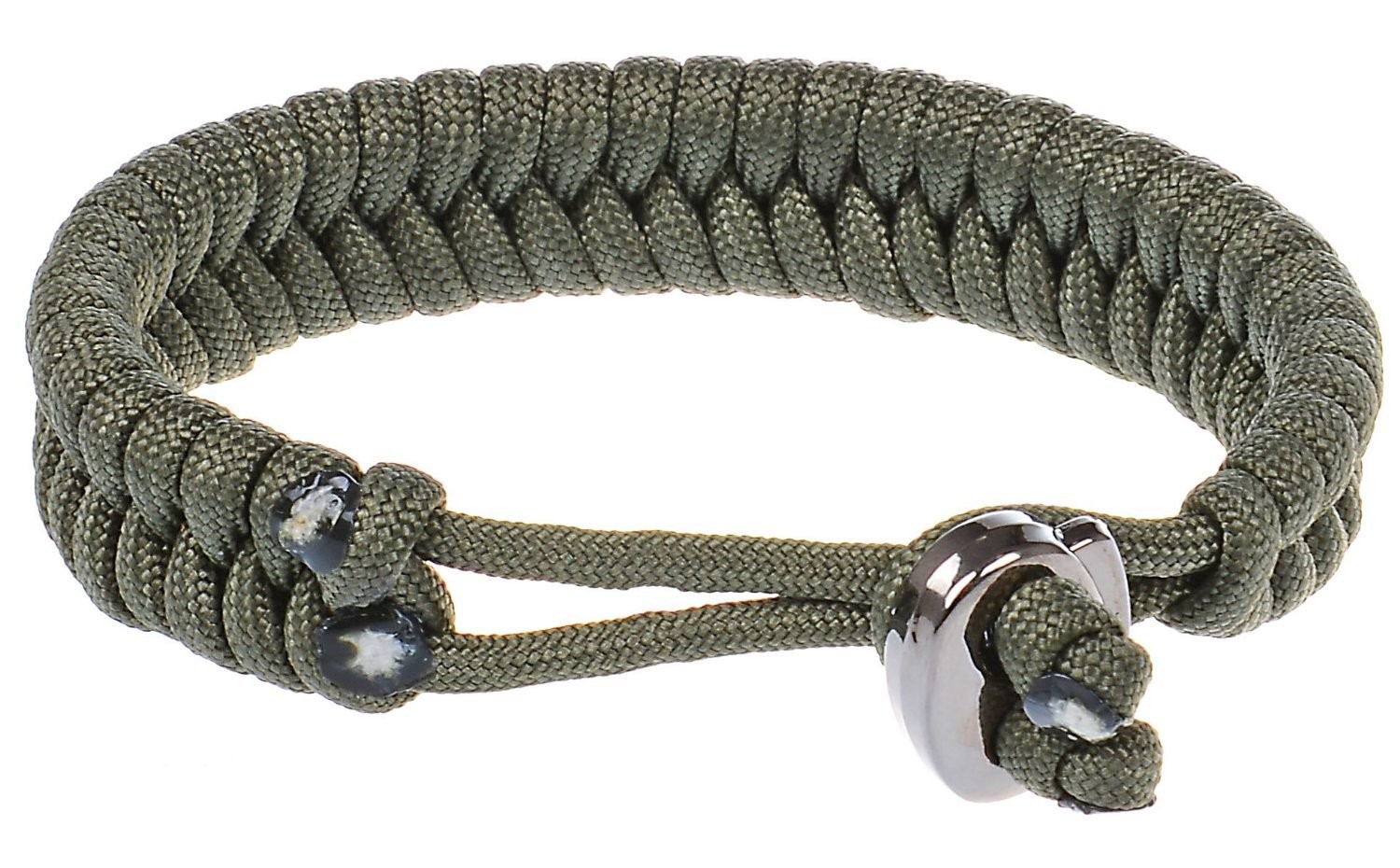2pcs Paracord Friendship Bracelet with Metal Clasp and Adjustable Ba…