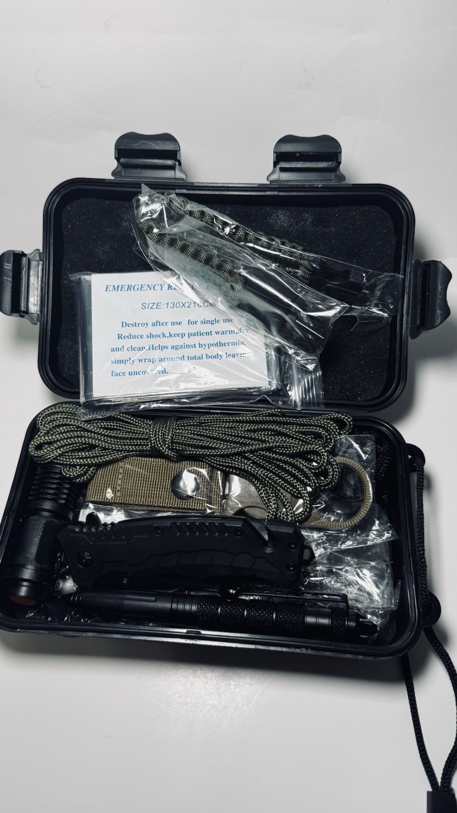Emergency Survival Kit Waterproof Case Outdoor Camping Hiking Gear Set