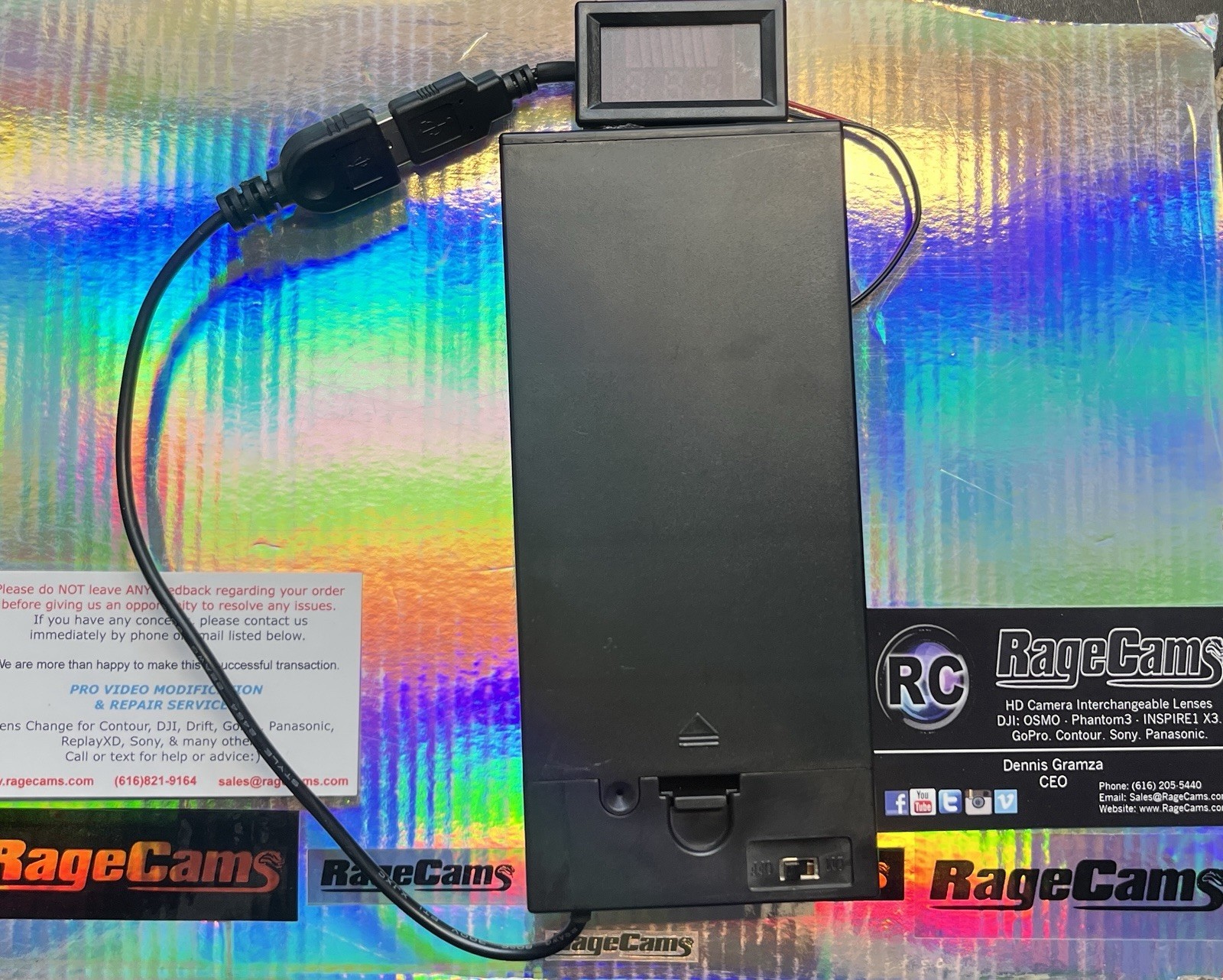 4D Battery Case USB Power Pack+Volt Meter For Ozark Trail LED Tent Camping Light