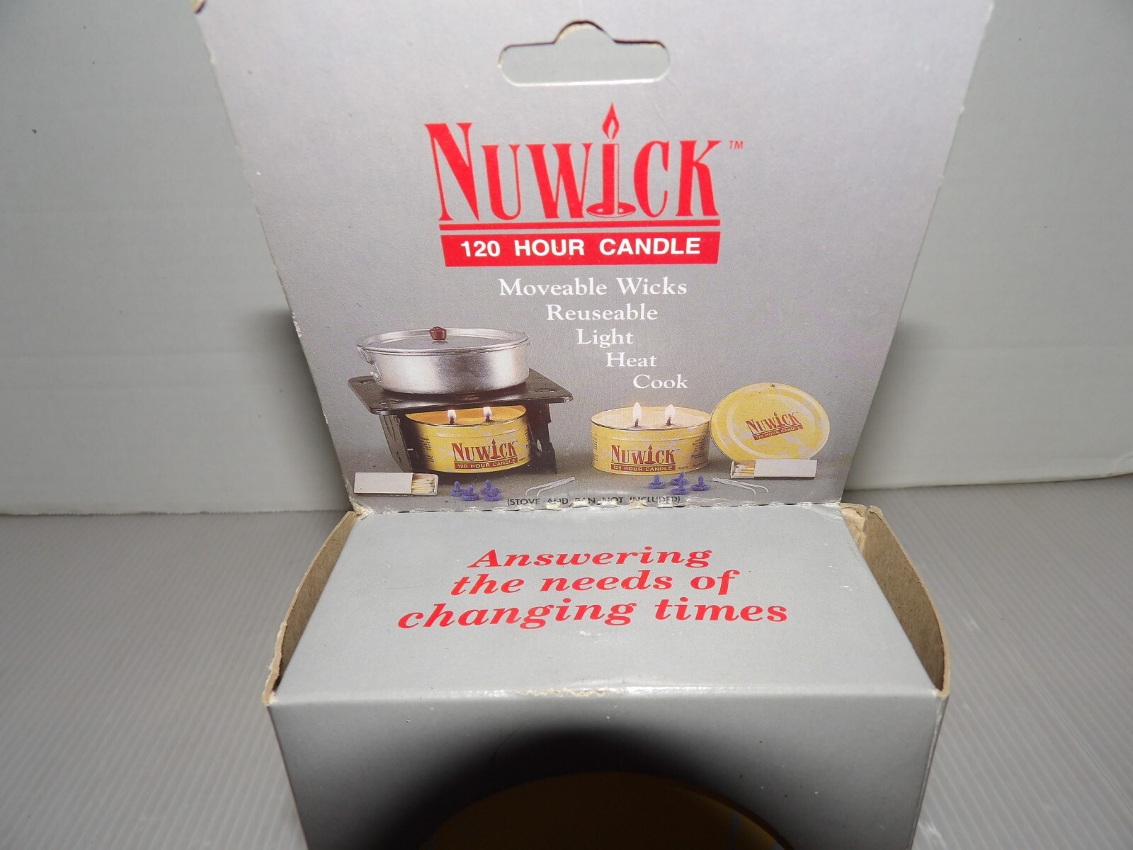 New Nuwick 120 Hour Candle 14 Ounce Reusable Light Heat Cook Emergency IOB