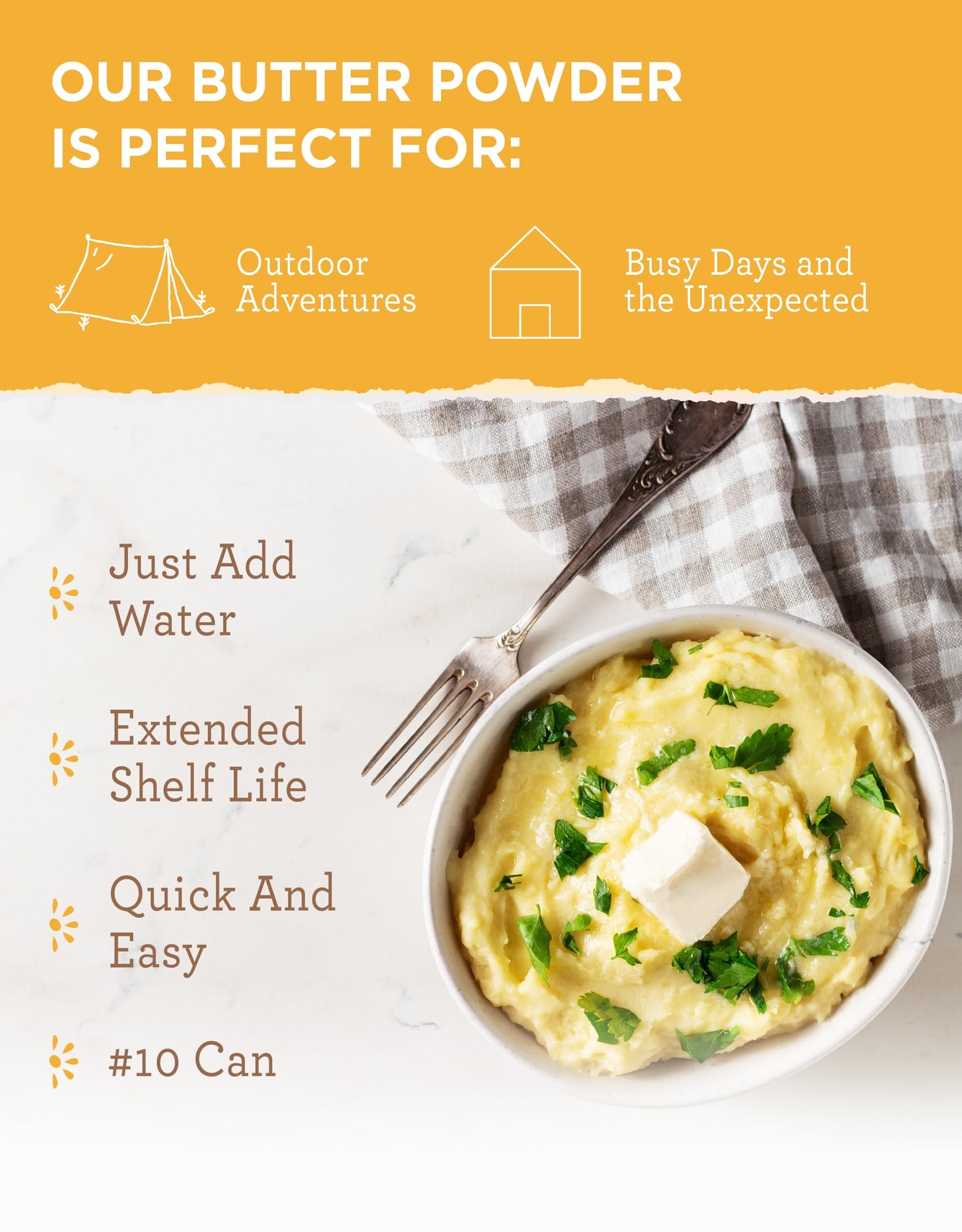 Simple Kitchen Freeze Dried Butter Powder – 204 Servings for 204 Serving Can