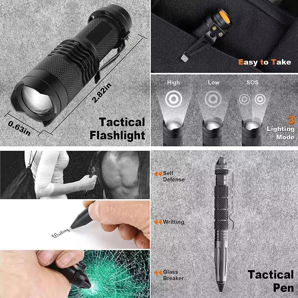 14 In. 1 Outdoor Emergency Survival Kit for Camping, Hunting, Hiking Survival Ge
