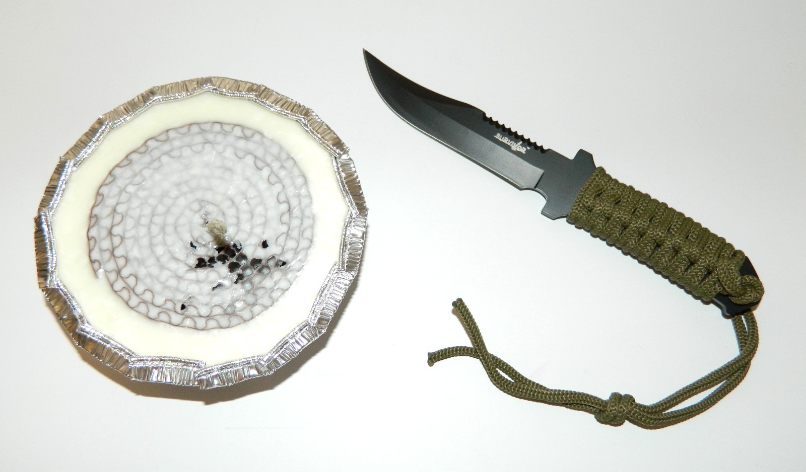 Camping 3-Hr Fire Heat Eco Buddy Burner Stove & Full Tang Hunting Survival Knife