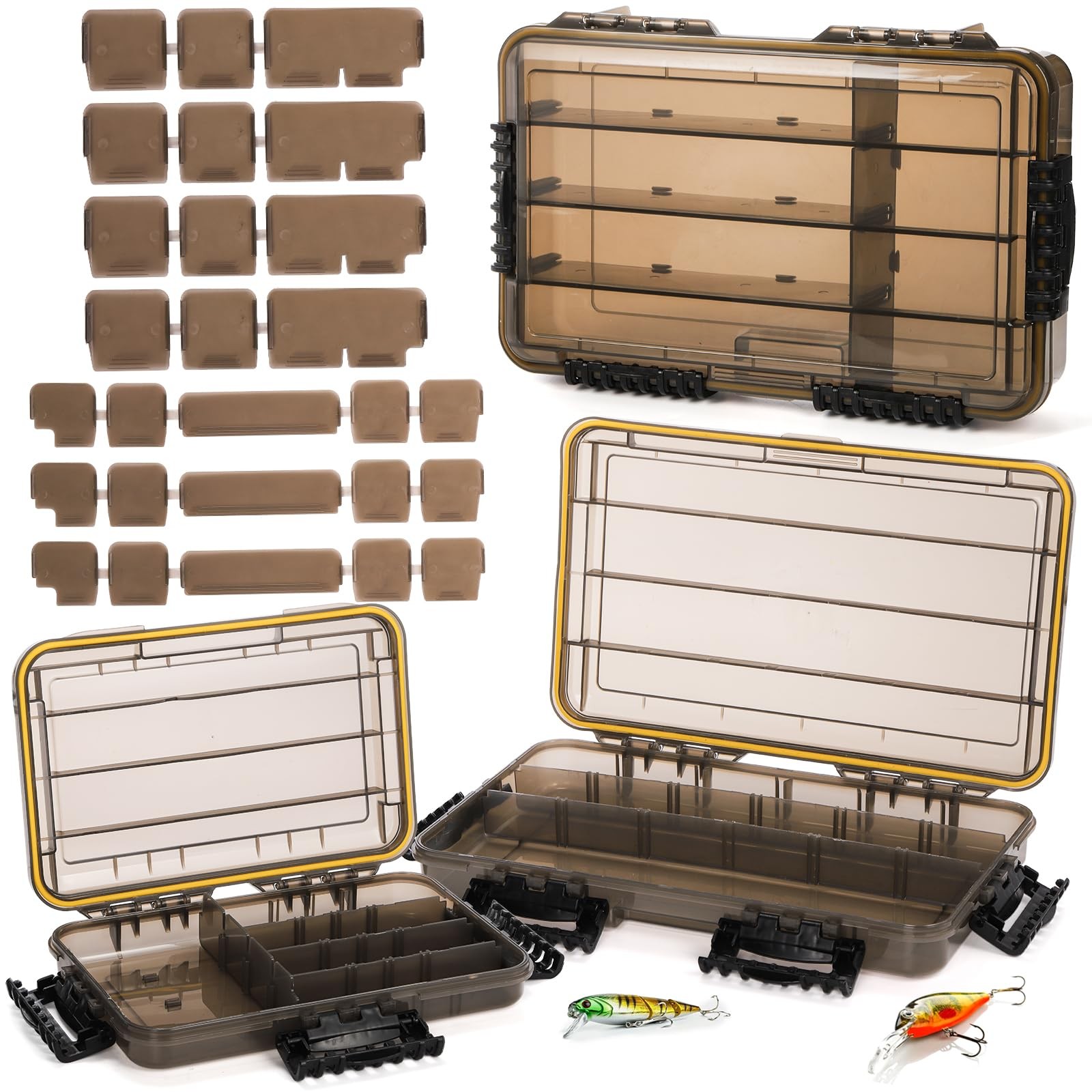 Noamus 3 Pack 14 inches (L) x 8.6 (W) x 3.15 (H), Tea-colored