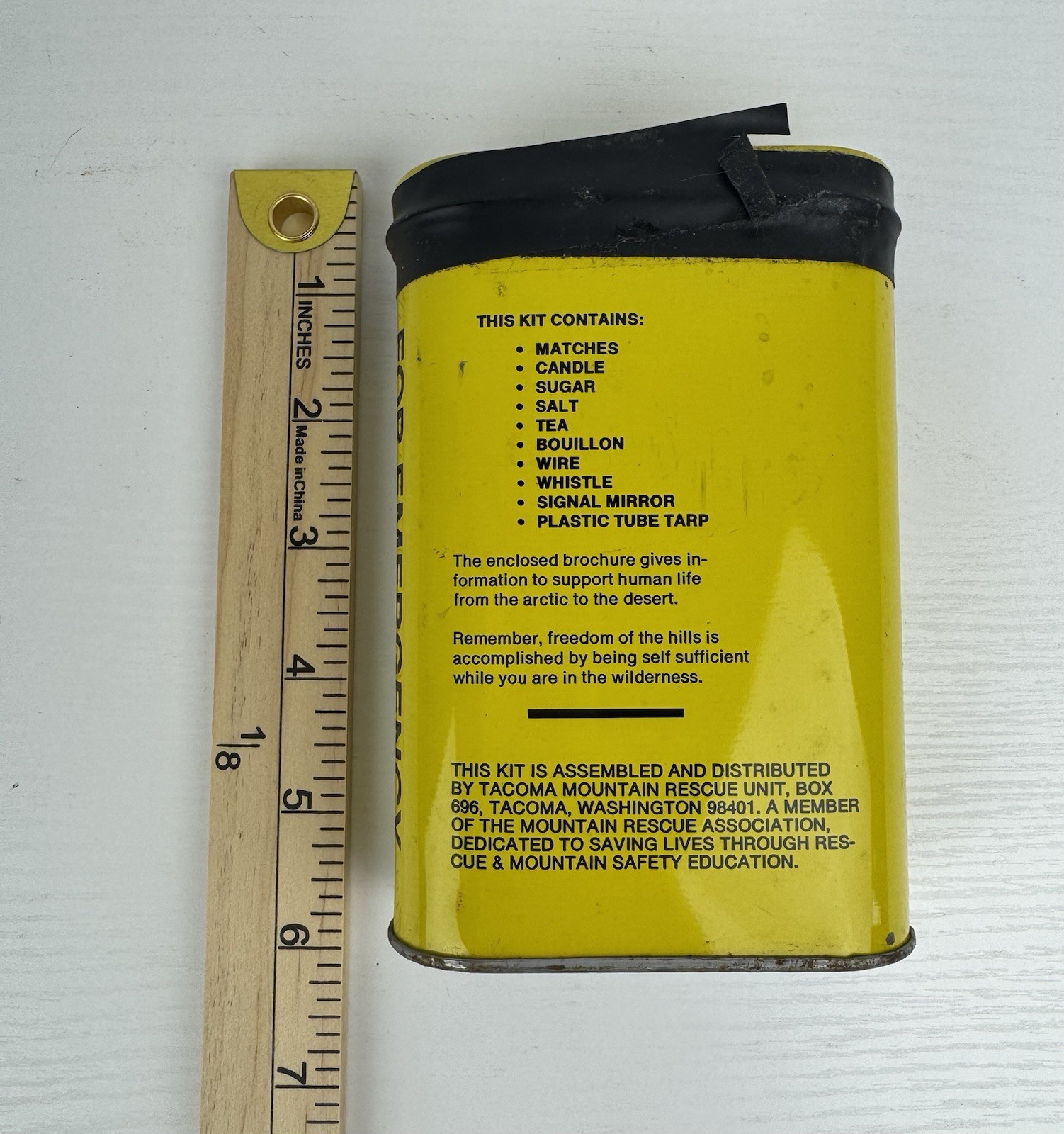 Vintage All Purpose Storm Kit Tacoma Mountain Rescue Camping Emergency Decor 70s