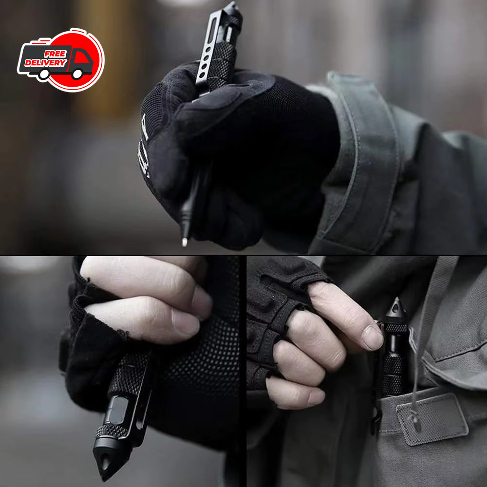 Military Tactical Pen Self Defense Pen Emergency Glass Breaker Tungsten Steel