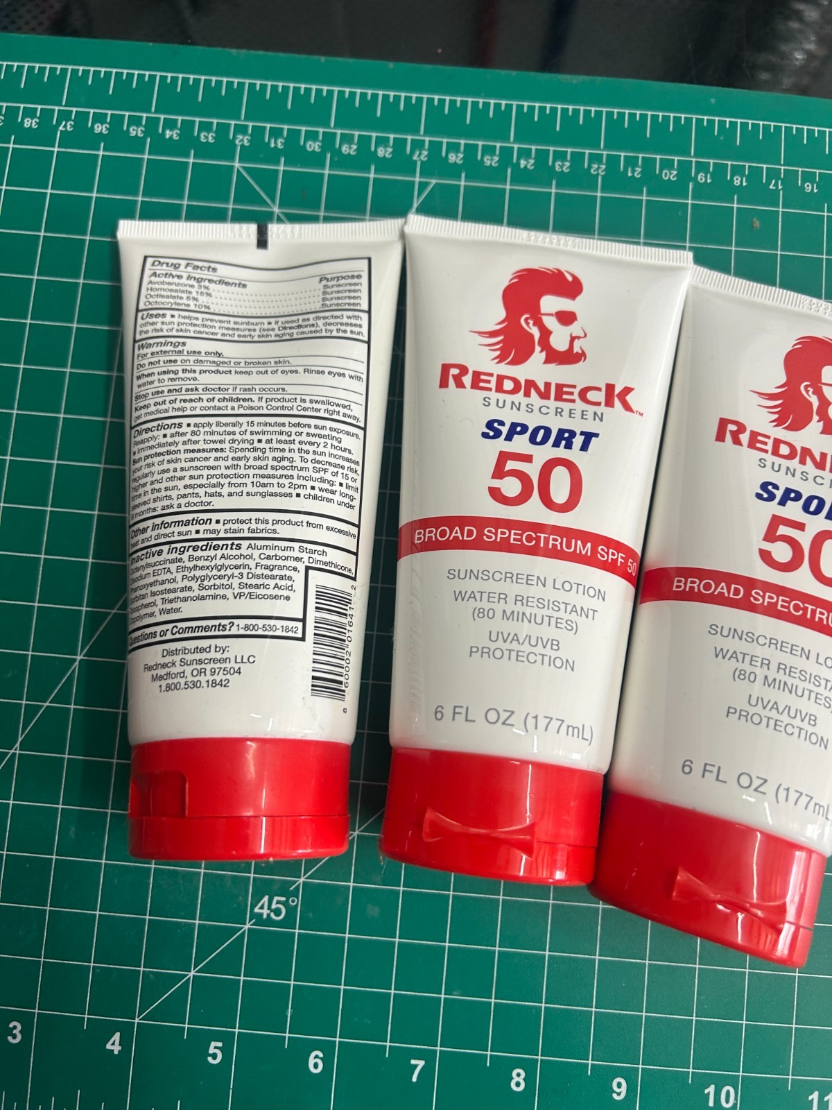 3-PACK Redneck Sunscreen Sport SPF 50 Broad Spectrum Water Resistant 6OZ LOTION