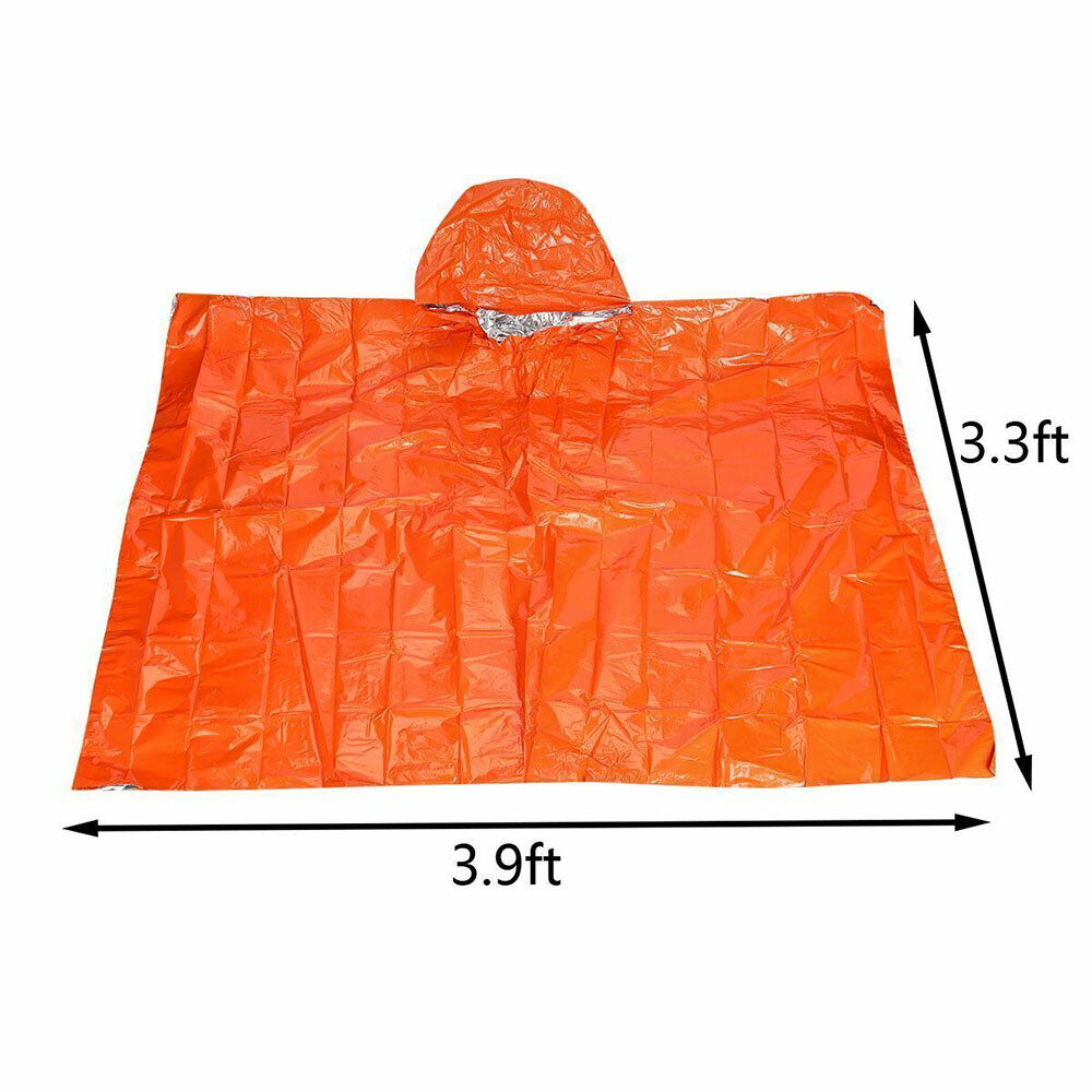 Green Polyethylene Wet Weather Rain Poncho Military Style Tarp Shelter Bivy Tent
