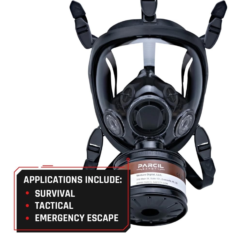 Elite Respirator Mask – Full Face, Heavy Duty, Tested, 40mm Filter, Reusable