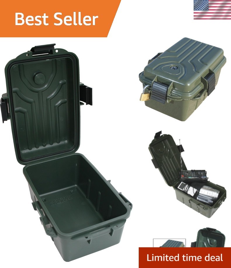Lightweight 10x7x5 Survivor Water-Resistant Dry Box, Ideal for Geocaching