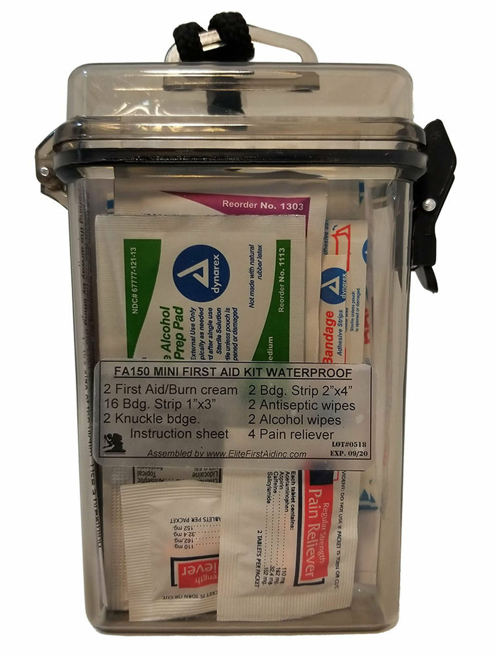 NEW Elite First Aid Mini 1st Aid Medical Kit in Waterproof Case 4 Hiking Hunting