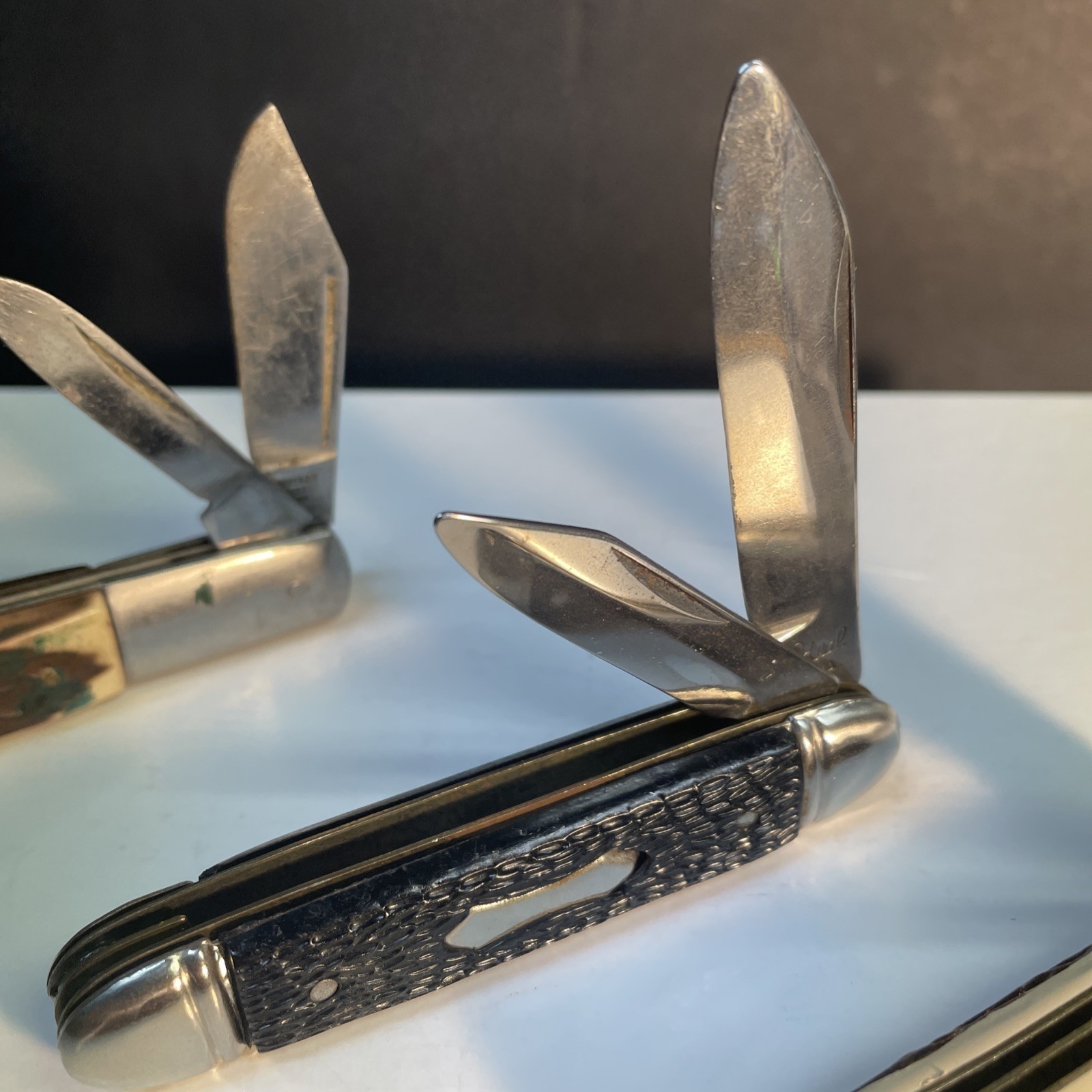 Set Of Three Camping Knives All In Very Good Working Order ￼