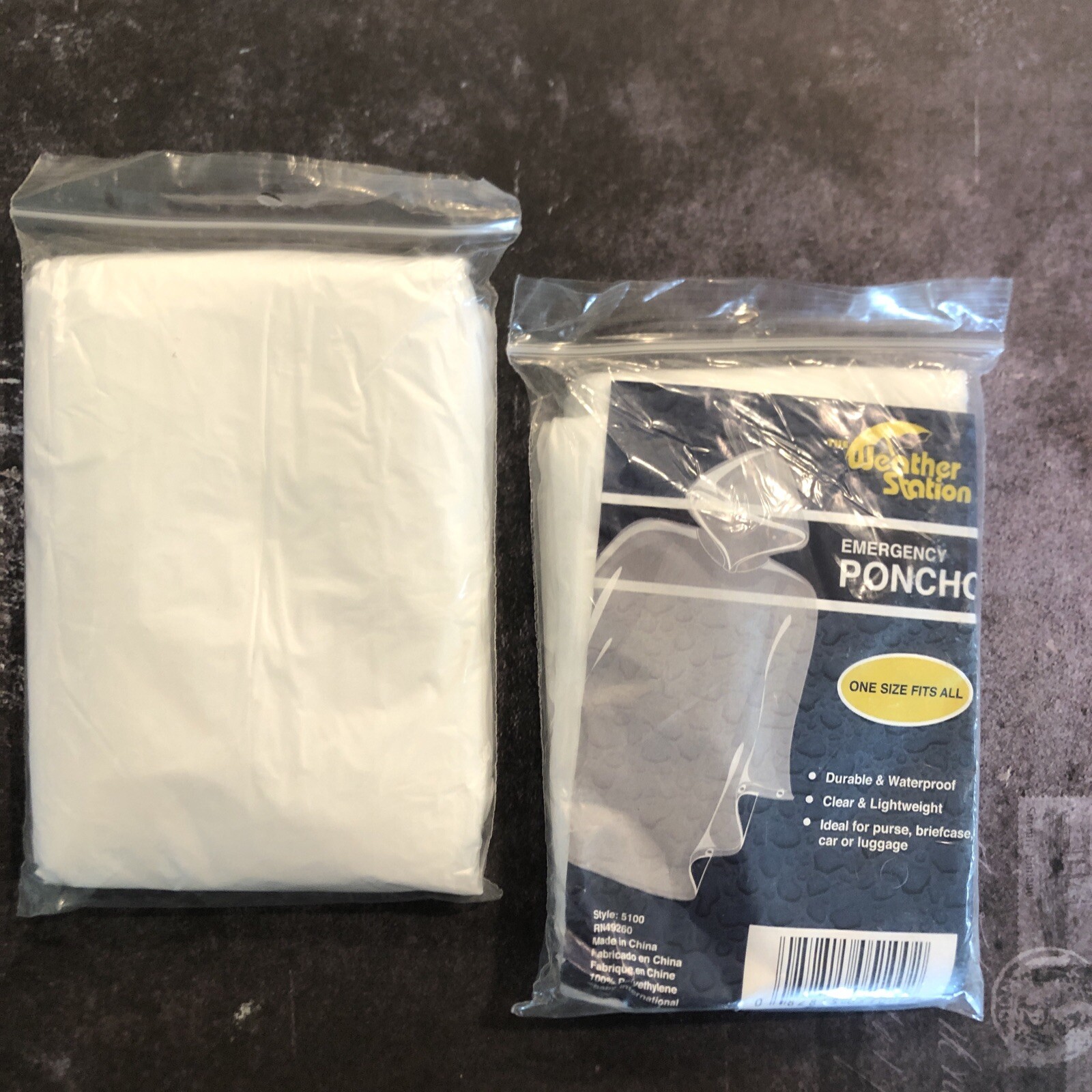 Weather Station – Emergency Poncho Clear Lightweight One Size fits all 2x