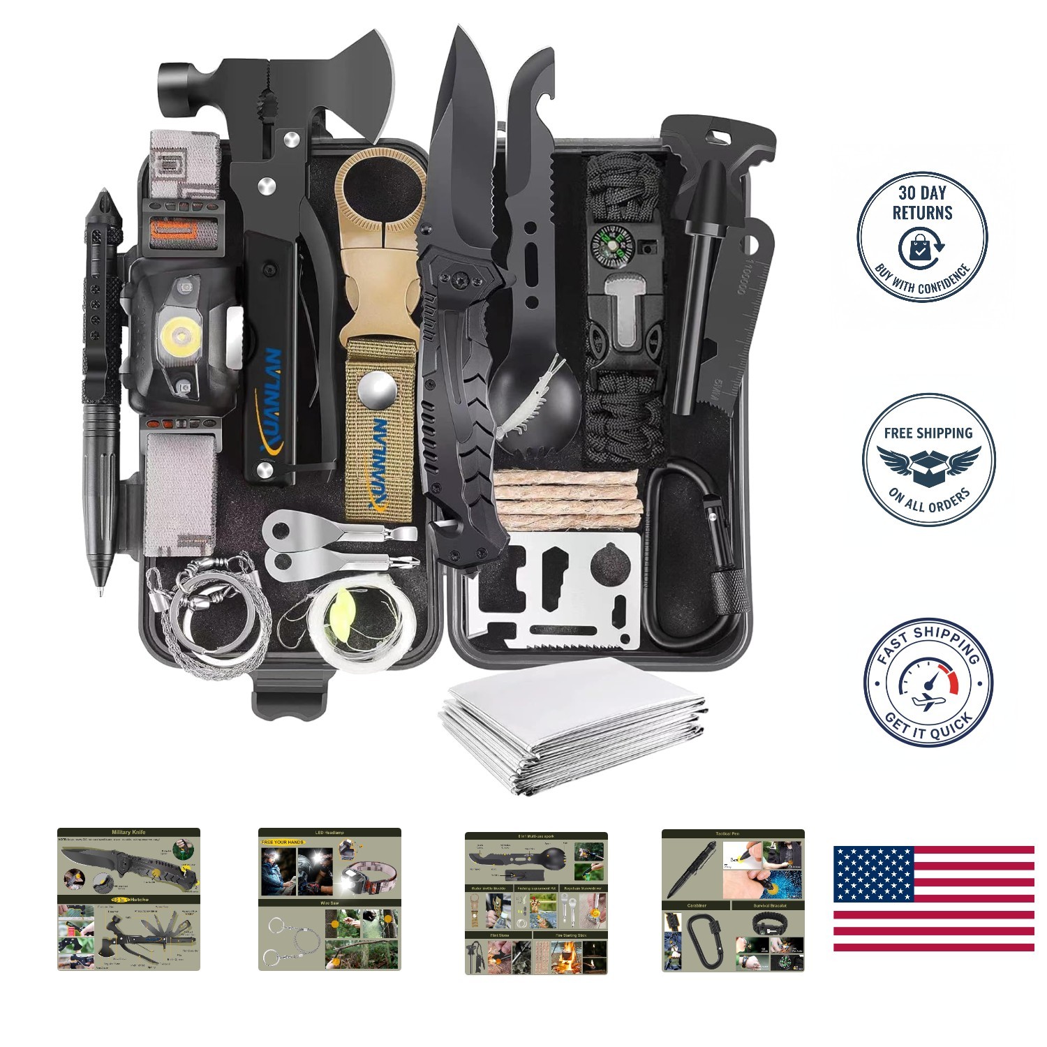Emergency Outdoor Survival Kit: 29 Essential Tools for Wilderness Preparedness