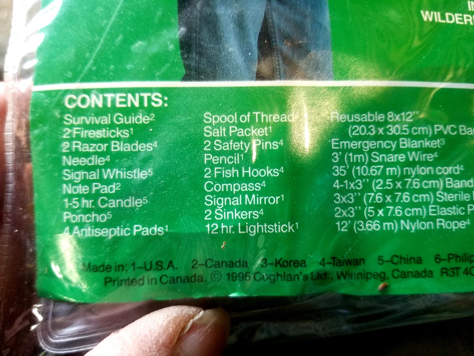 Coghlans Survival Kit With Fishing, Band-Aids, Cord, Fire Sticks, Lots Of Other