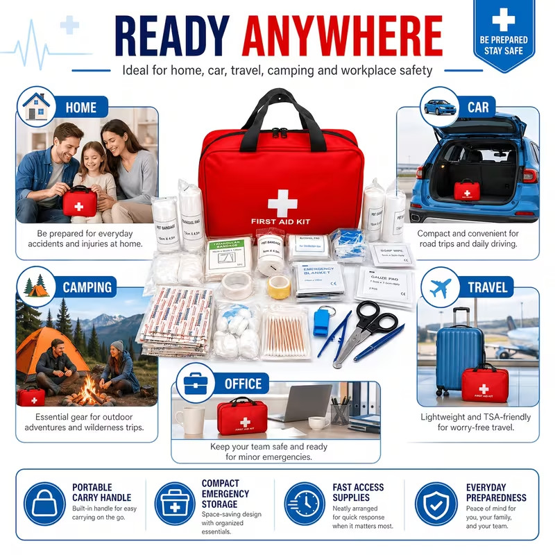157pcs Outdoor First Aid Kit, Portable Multifunctional Emergency Survival Kit wi
