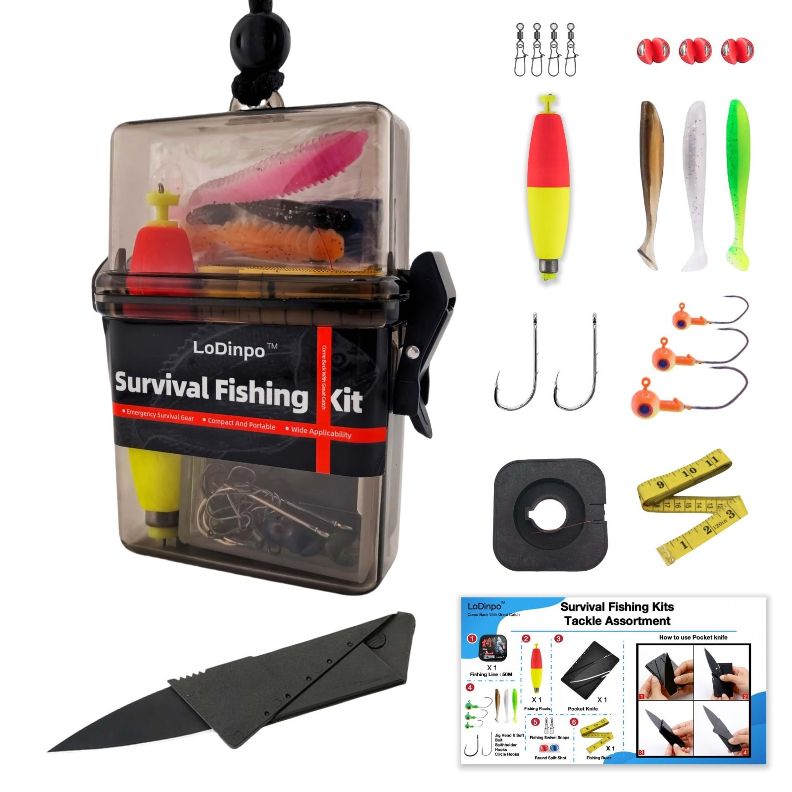 Portable Pocket Fishing Tackle Box Lightweight Survivalist Accessories