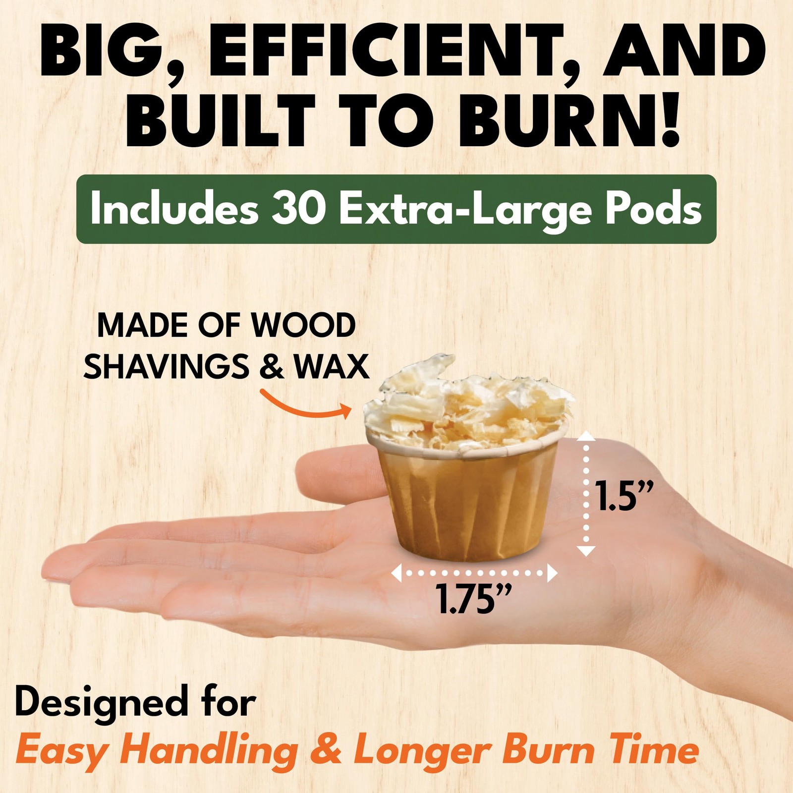 Superior Trading Fire 30 Extra Large pods, Waterproof for Indoor/Outdoor