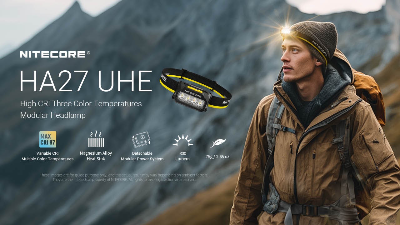 Nitecore HA27 UHE High-CRI Headlamp with 3 Color Temperatures