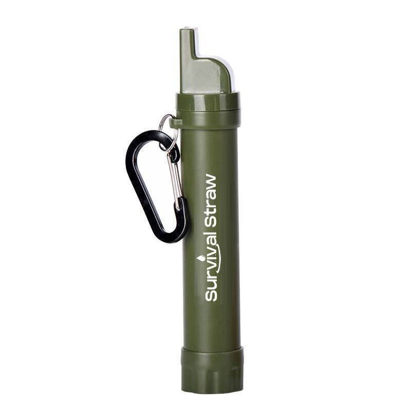 5-in-1 Military Grade Water Filter w/Whistle, Compass, Signal Mirror