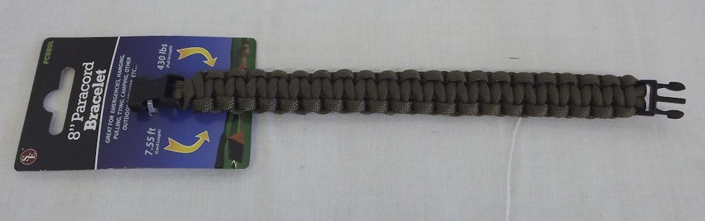 New Paracord Survival OLIVE GREEN Bracelet 8″ Medium Wrist 7 Strands 430 Lbs