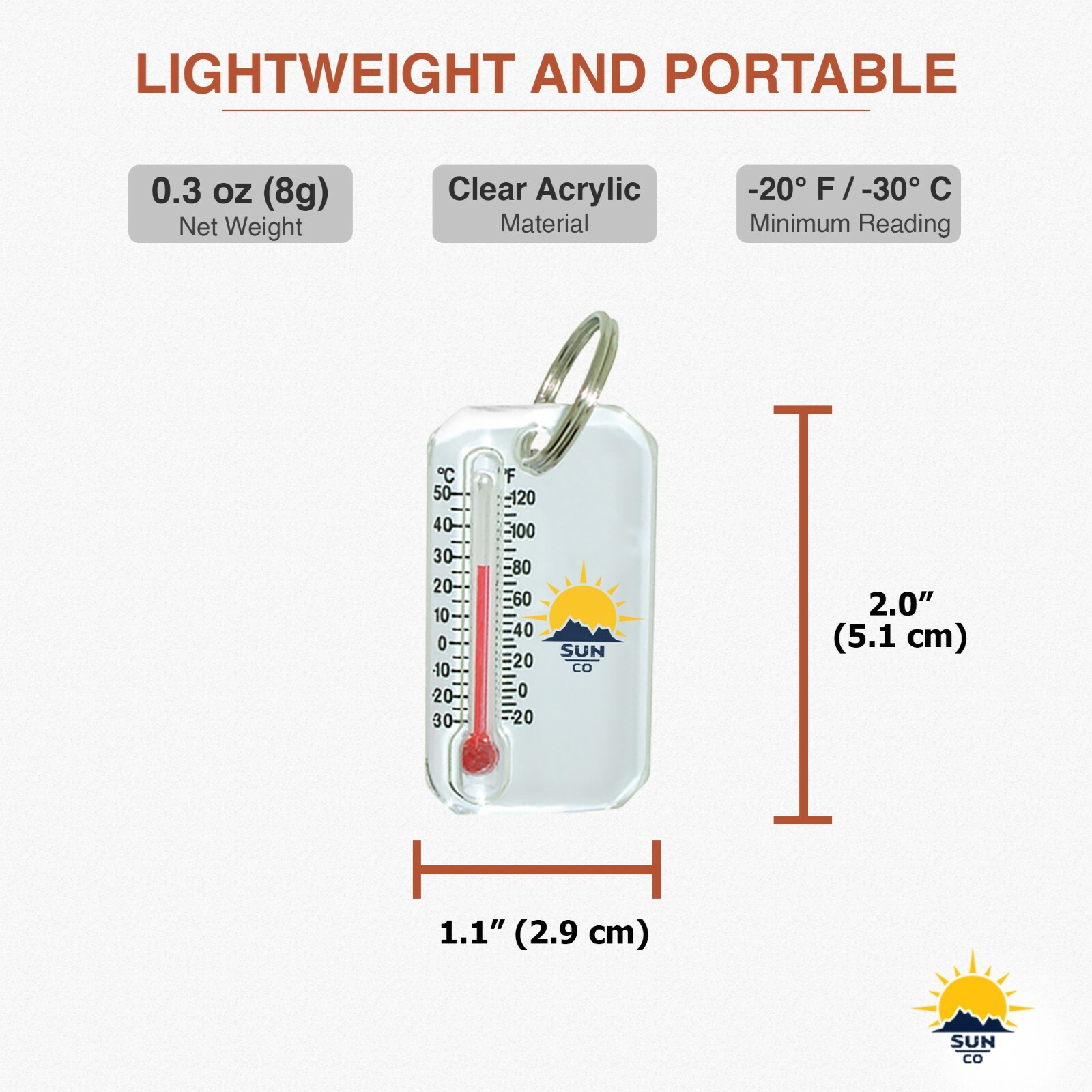 Sun Company Original Zip-o-gage – Zipperpull Thermometer