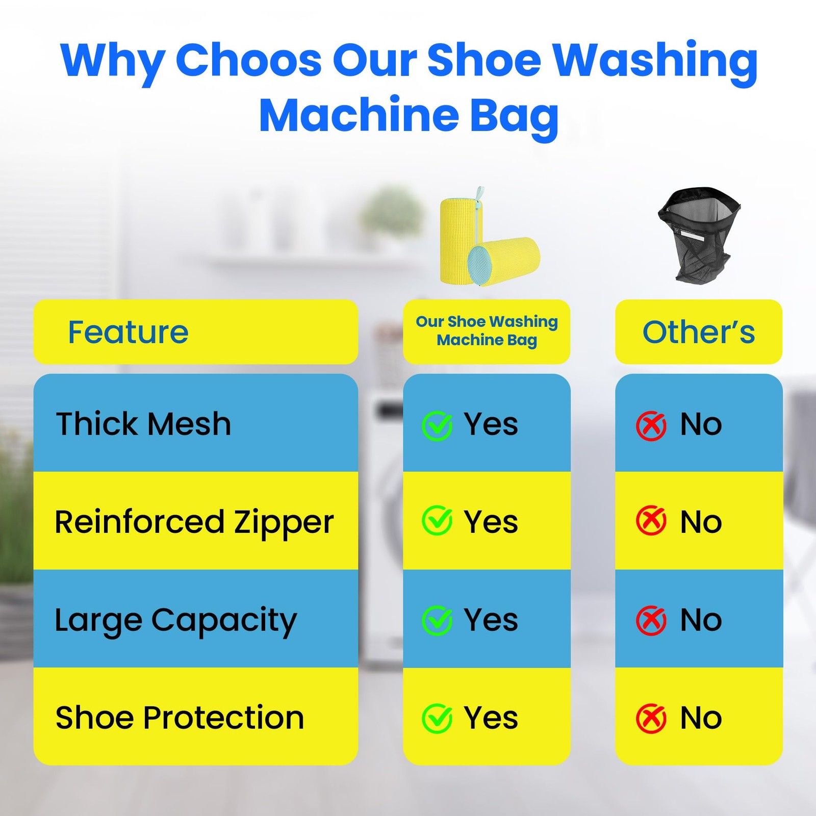 Shoe Washing Machine Bag Laundry for Washer and Dryer 2 Pack, Yellow