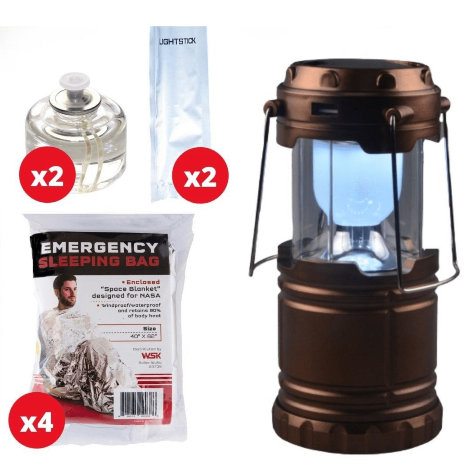WSK Family Power Outage Emergency Survival Kit w AM/FM Radio, Blankets and More