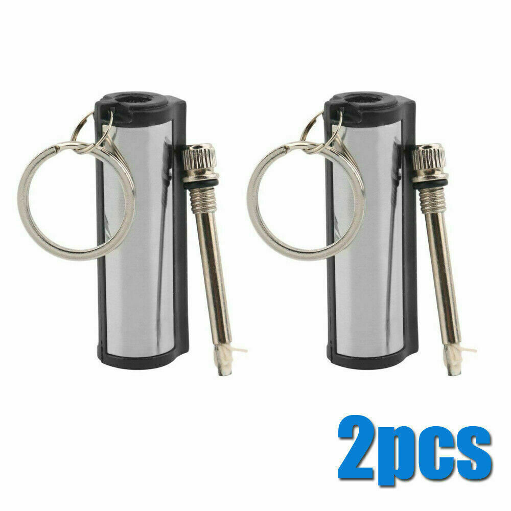 2x Outdoor Fire Starter Permanent Match Lighter Survival Tool Flint Keychain US