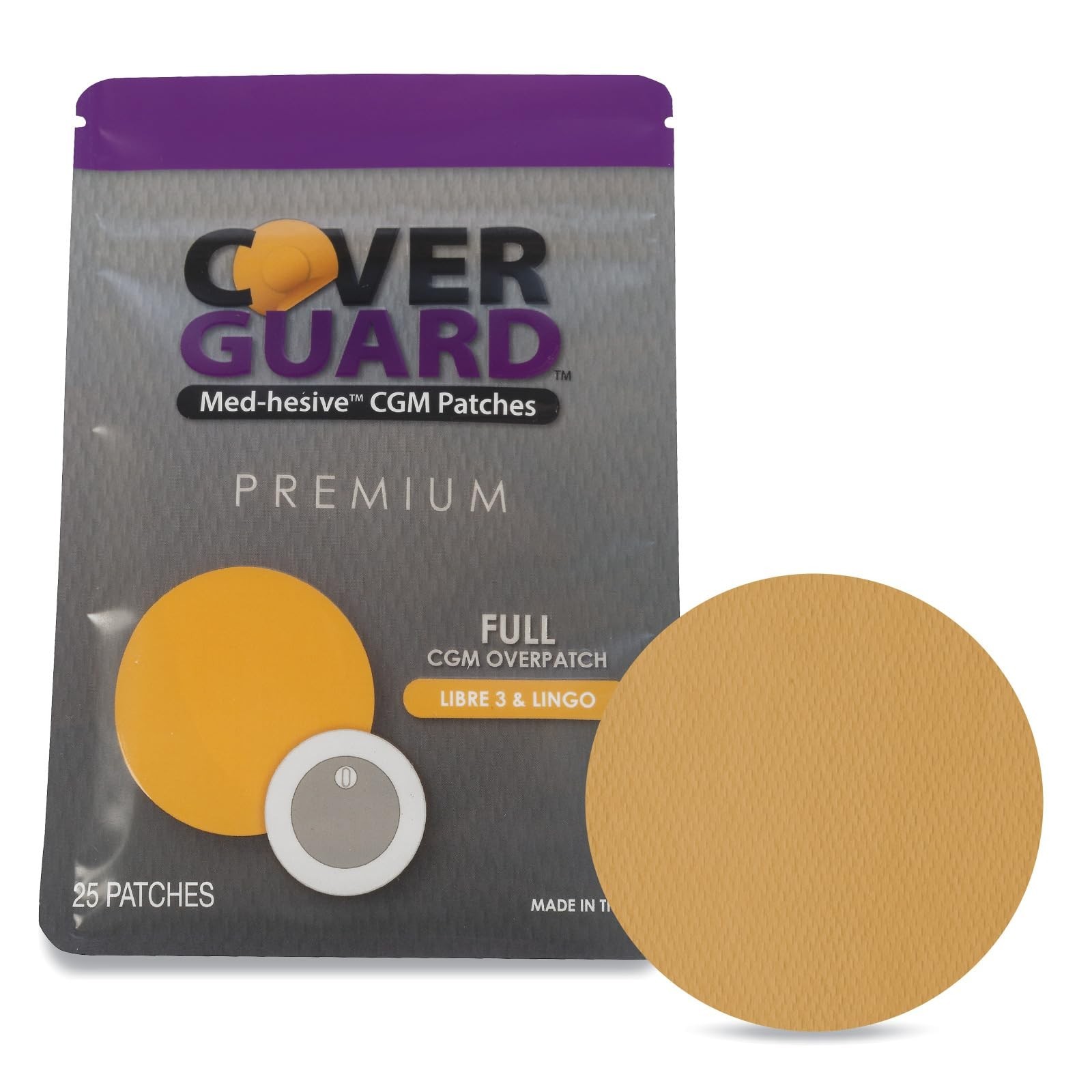 Waterproof CGM Overpatch for Freestyle Libre 3 | 25-Count | Full Coverage, Easy