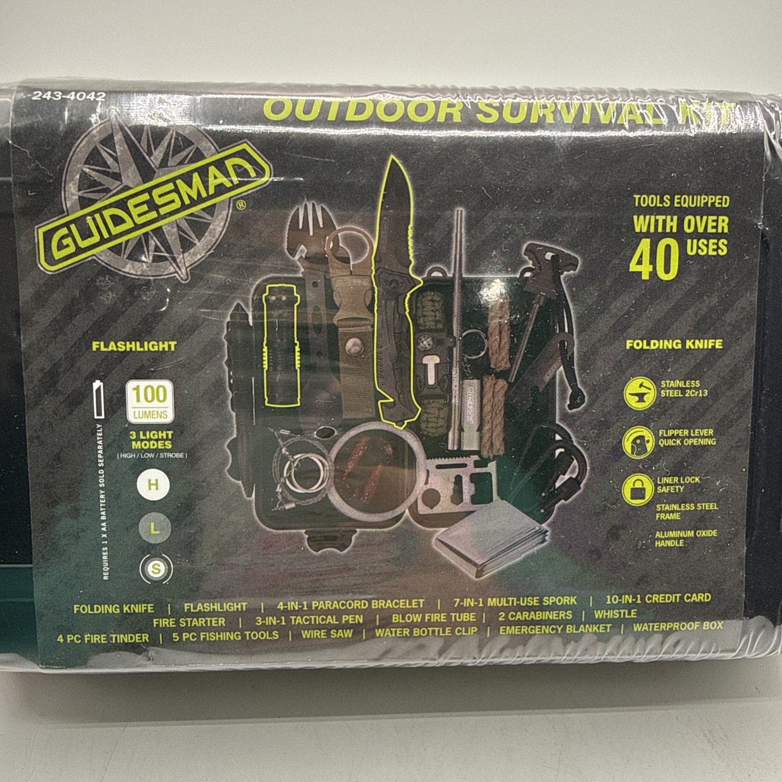 Guidesman Outdoor Survival Kit. Tools Equipped with Over 40 Features.