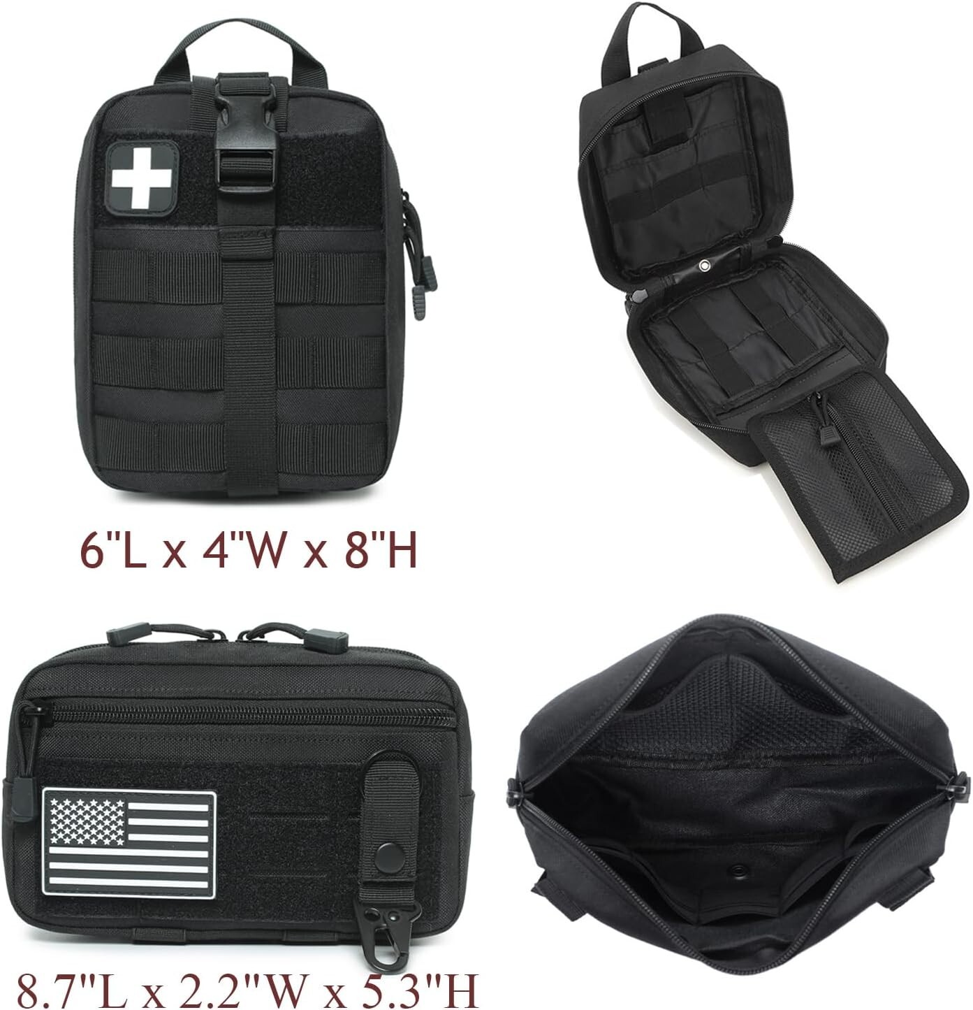 6 Pk Tactical Molle Car Back Seat Organizer 1 Panel 5 Detachable Molle Pouches