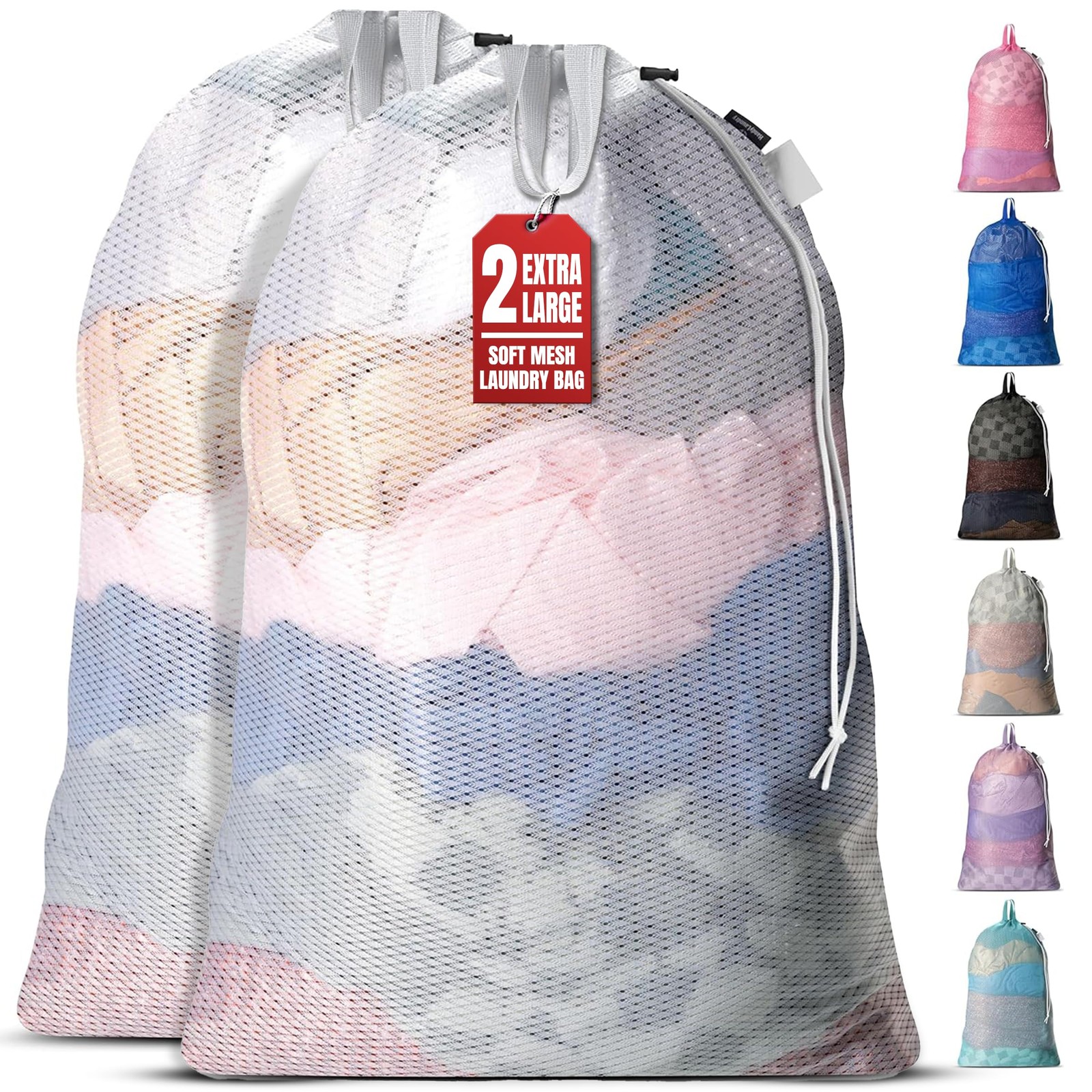 Handy Laundry Mesh Bags 24 x 36 Inches, 2-Pack – Extra 2-Pack, White