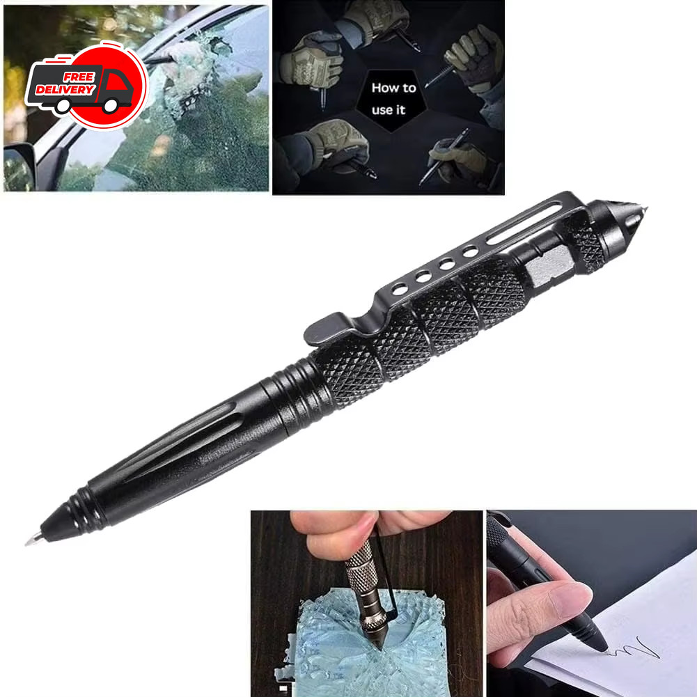 Military Tactical Pen Self Defense Pen Emergency Glass Breaker Tungsten Steel