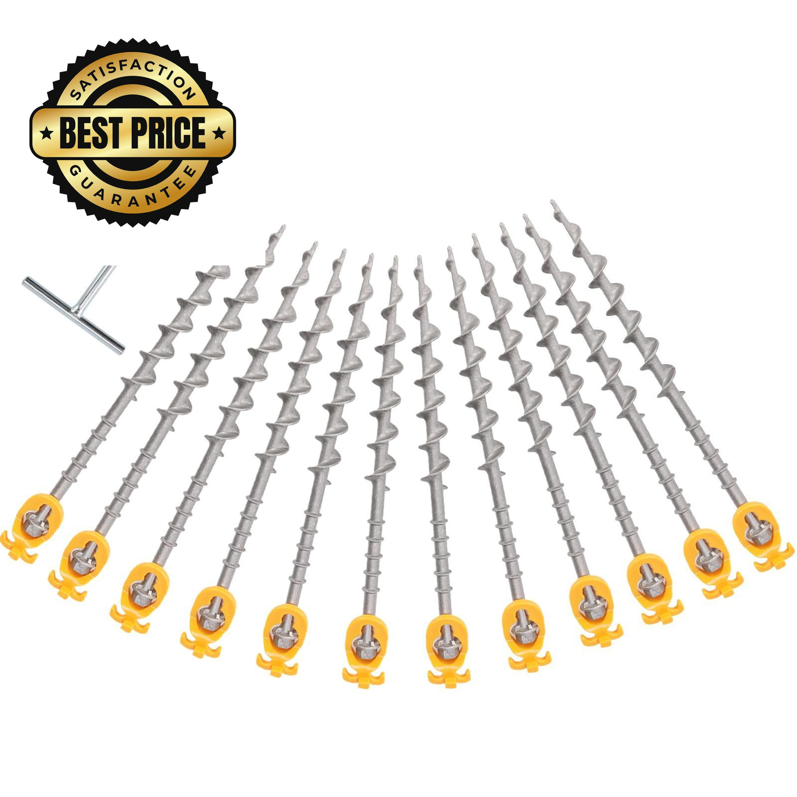 Keltrion 12 PCS Screw in Tent Stakes for Women Men – Ground Anchors silvery