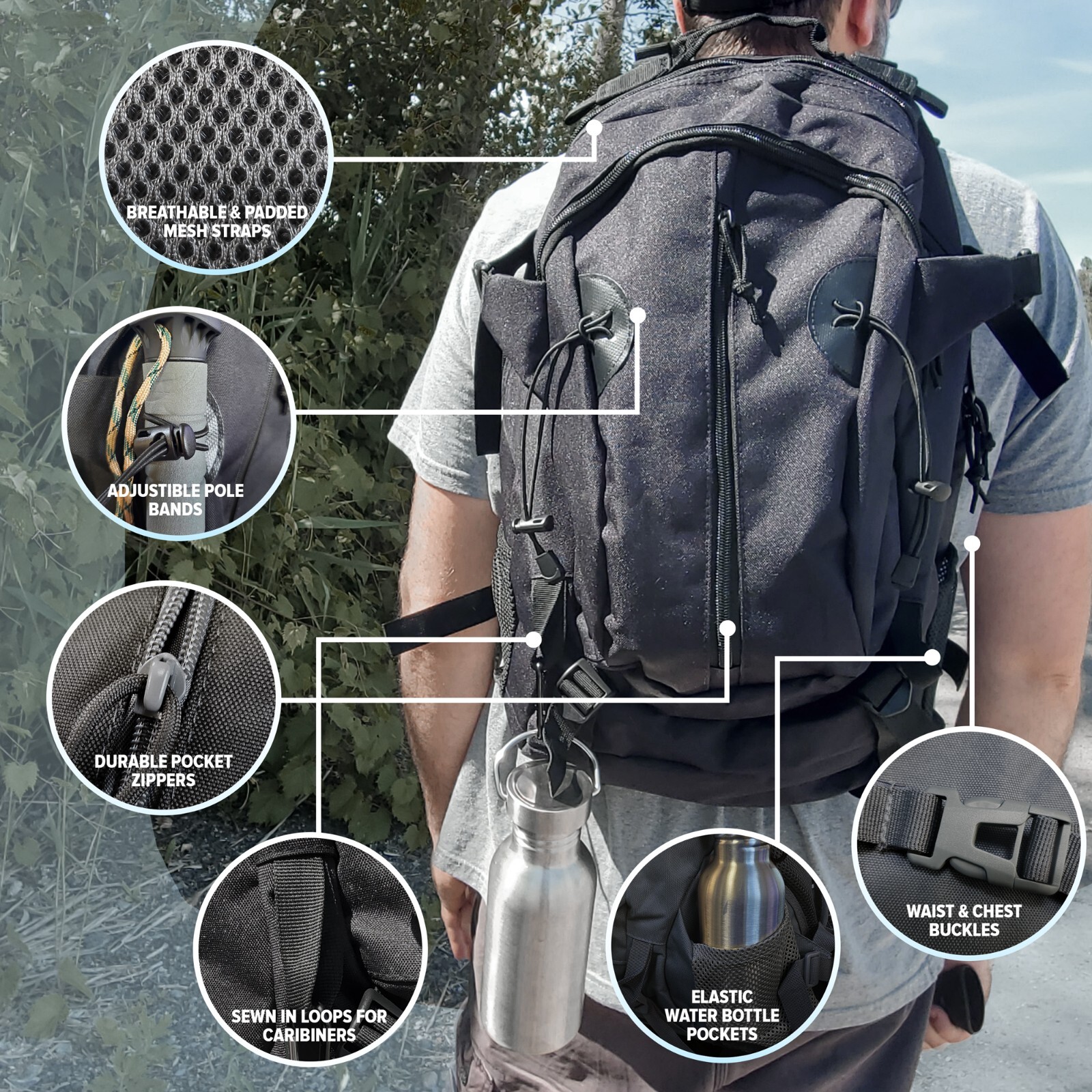 3 Person Emergency Kit / Survival Backpack for 72 Hours for Emergencies 4 Colors